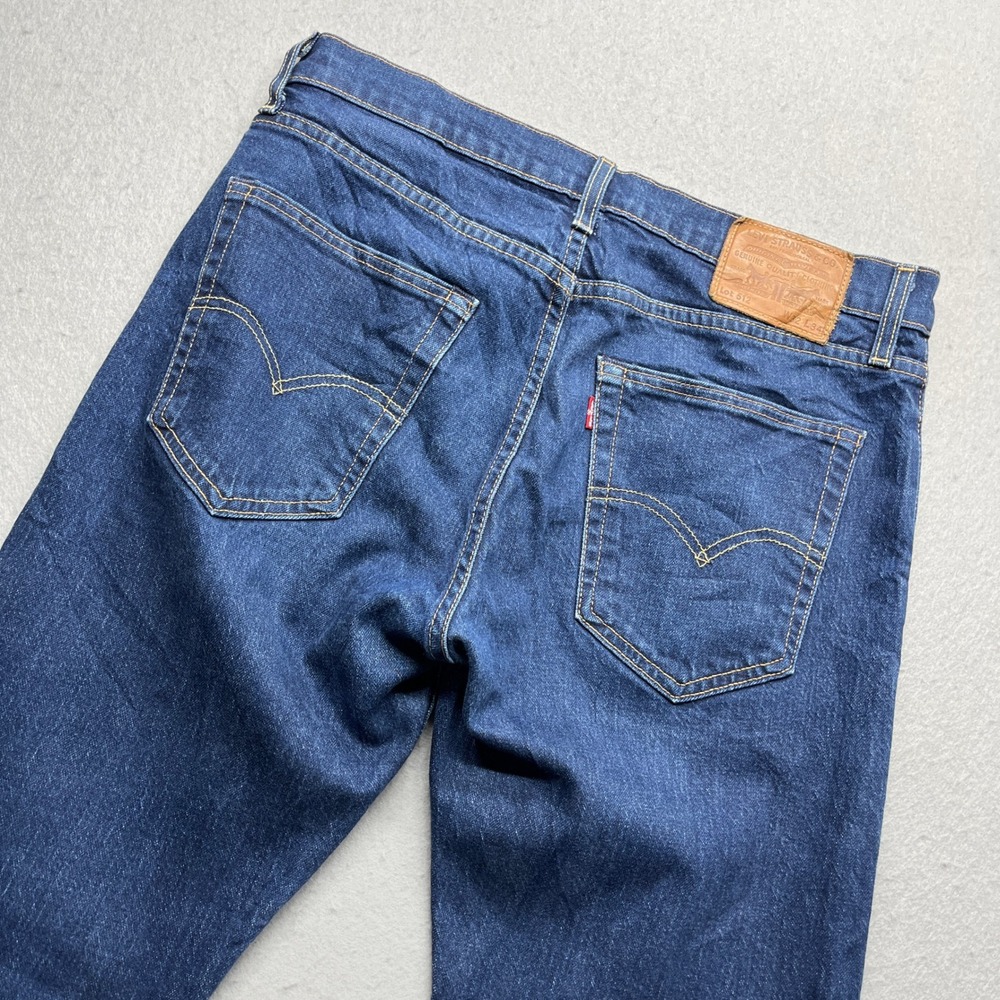 Levi's 512 Premium Jeans Mens 32x34‎ Dark Indigo Blue Denim Straight Slim